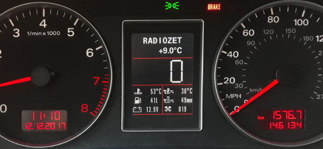 The VFIZ - Big speed display in A4 B7